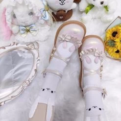 Cute Bunny Flat Lolita Shoes 16 Cute Bunny Flat Lolita Shoes -Kawaii Fashion Shop Cute Bunny Flat Lolita Shoes 5