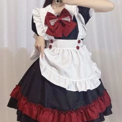 Kawaii Christmas Sexy Maid Loli Dress -Kawaii Fashion Shop Cute COS maid outfit plus size Japanese maid dress sexy Lolita uniform kawaii two dimensional everyday 2