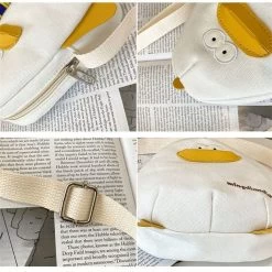 Cute Fashion Canvas Shoulder Bags -Kawaii Fashion Shop Cute Canvas Small Bag New Fashion Mini Crossbody Bag Packet Student Children Boys Girl Cartoon Chick 5