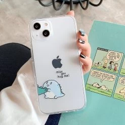 Cartoon Dinosaur Couple IPhone Case -Kawaii Fashion Shop Cute Cartoon Animal Dinosaur Couple Phone Case For iPhone 13 Pro Max 12 11 X XS 2