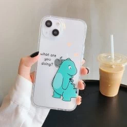 Cartoon Dinosaur Couple IPhone Case -Kawaii Fashion Shop Cute Cartoon Animal Dinosaur Couple Phone Case For iPhone 13 Pro Max 12 11 X XS 3