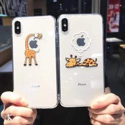 Cute Cartoon Giraffe Couple IPhone Case