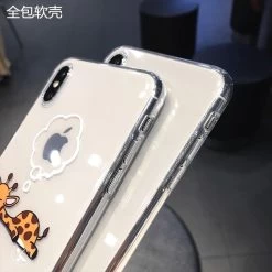 Cute Cartoon Giraffe Couple IPhone Case -Kawaii Fashion Shop Cute Cartoon Animal Giraffe Clear Phone Case For iPhone 13 Pro Max 12 Mini 11 X 5