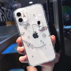 Cute Cartoon Astronaut Planet IPhone Case -Kawaii Fashion Shop Cute Cartoon Astronaut Planet Clear Phone Case For iPhone 12 Pro MAX 13 XR 12Mini 7 2
