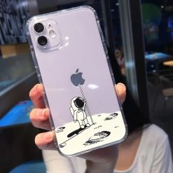 Cute Cartoon Astronaut Planet IPhone Case -Kawaii Fashion Shop Cute Cartoon Astronaut Planet Clear Phone Case For iPhone 12 Pro MAX 13 XR 12Mini 7 4