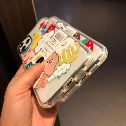 Cartoon Bear Transparent IPhone Cases 12 Cartoon Bear Transparent IPhone Cases -Kawaii Fashion Shop Cute Cartoon Bear Shockproof Phone Cases For iPhone 12 11 Pro XR X XS Max Mini 4