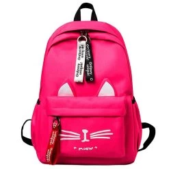 Cute Cartoon Cat Canvas Backpack -Kawaii Fashion Shop Cute Cartoon Cat Ears Backpack Girl Schoolbag for Teenage Women Back Pack Canvas School Backpack Famale 4