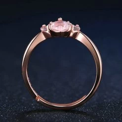 Kawaii Rose Gold Cat Paw Ring -Kawaii Fashion Shop Cute Cat Claw Opening Ring Women Rose Gold Crystal Footprint Plated Adjustable Ring Romantic Wedding Love 2