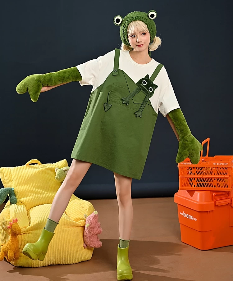 Cute Funny Green Kitten Fake Two T-shirts 4 Cute Funny Green Kitten Fake Two T-shirts - Image 2