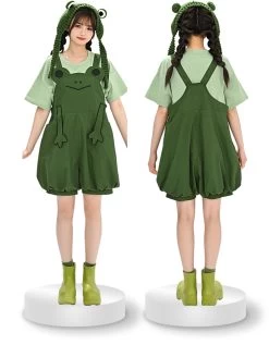 Cute Green Frog Three-Dimensional Overalls 11 Cute Green Frog Three-Dimensional Overalls -Kawaii Fashion Shop Cute Green Frog Three Dimensional Overalls 18