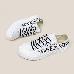 Cute Hand-Painted Panda Print Low-top Canvas Shoes -Kawaii Fashion Shop Cute Hand Painted Panda Print Low top Canvas Shoes 10