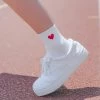 Cute Heart Long Socks 2 Cute Heart Long Socks -Kawaii Fashion Shop Cute Heart Socks Women Cotton Long Socks Japanese Heart Pattern Middler Tube Socks Hiphop Cool Socks