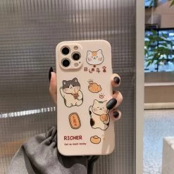 Cute Cartoon Lucky Cat IPhone Case -Kawaii Fashion Shop Cute Japanese Cartoon Lucky Cat Phone Case For iPhone 12 11 Pro Max Xr X Xs 2
