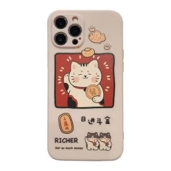 Cute Cartoon Lucky Cat IPhone Case -Kawaii Fashion Shop Cute Japanese Cartoon Lucky Cat Phone Case For iPhone 12 11 Pro Max Xr X Xs 5
