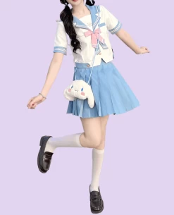 Kawaii Fashion Shop -Kawaii Fashion Shop Cute Japanese Light Blue JK Sailor Uniform Skirt 2