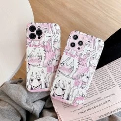 Kawaii Anime Pink Girl IPhone Case -Kawaii Fashion Shop Cute Kawaii anime pink girl phone Case For iPhone 13 12Pro Max 11 XS MAX 12mini 1