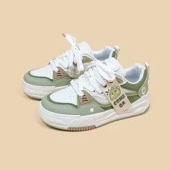 Cute Korean Cartoon Dinosaur Print Sneakers -Kawaii Fashion Shop Cute Korean Cartoon Dinosaur Print Sneakers 1