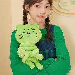 Cute Little Green Cat Doll Messenger Bag