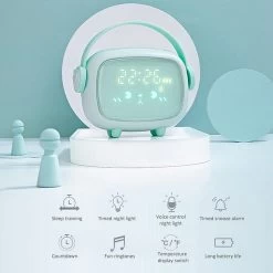 Kawaii Night Light Alarm Clock -Kawaii Fashion Shop Cute Night Light Alarm Clock Timing Countdown Alarm Clock LED Smart Kids Alarm Clock Night Light 5