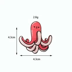 Cute Octopus Enamel Pins -Kawaii Fashion Shop Cute Octopus Sausage Brooches For Kids Cartoon Acrylic Custom Pin Vintage Badges Jewelry Wholesale Backpacks Accessories 2