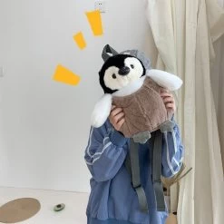 Cute Penguin Plush Backpack -Kawaii Fashion Shop Cute Penguin Plush Backpack Women Cartoon Bag Student Schoolbag Girls Birthday Gift Soft Casual Travel Small 2