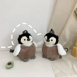 Cute Penguin Plush Backpack -Kawaii Fashion Shop Cute Penguin Plush Backpack Women Cartoon Bag Student Schoolbag Girls Birthday Gift Soft Casual Travel Small 4