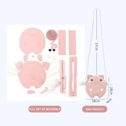 Cute Pig Handcraft Self-made Bag Materials Set -Kawaii Fashion Shop Cute Pig Self made Bag Handcraft Bag Making Materials Cute Leather Bag DIY Material Mini Bag 5