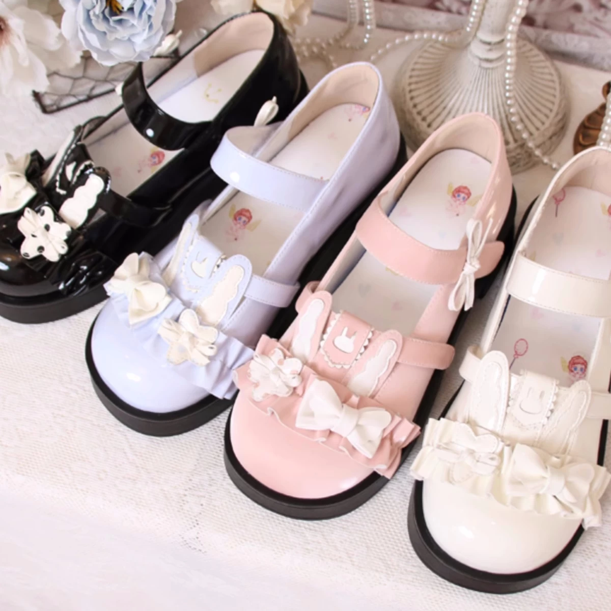 Cute Rabbit Bow Round Toe Lolita Shoes 7 Cute Rabbit Bow Round Toe Lolita Shoes - Image 5