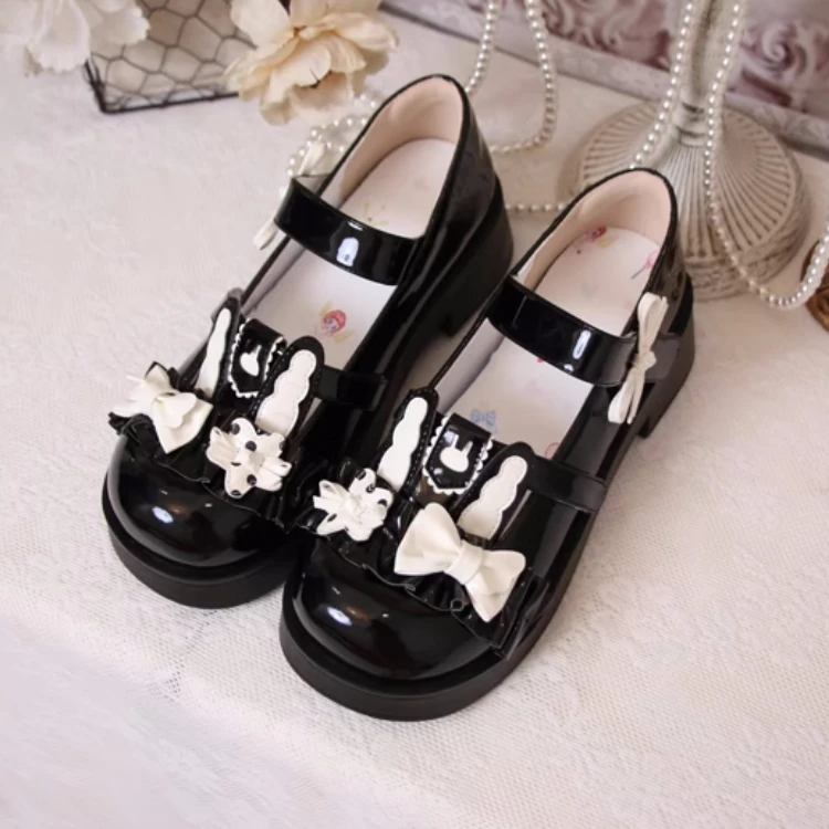 Cute Rabbit Bow Round Toe Lolita Shoes 8 Cute Rabbit Bow Round Toe Lolita Shoes - Image 6