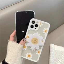 Cute Summer Flower IPhone Case -Kawaii Fashion Shop Cute Summer Flower Phone Case For iphone 12 Pro Max Bracket Cases Covers For iPhone 11 3