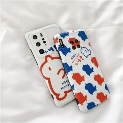 Cute Cartoon Little Monster Huawei Phone Case -Kawaii Fashion Shop Cute cartoon little monster for huawei phone case couple style lens protection silicone soft shell mate30pro 4