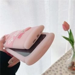 Cute Pink Drink Bottle IPhone Case 12 Cute Pink Drink Bottle IPhone Case -Kawaii Fashion Shop Cute pink peach water Drink bottle Phone case For iPhone 13 12 Mini 11 Pro Max 4