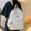 Kawaii Korean Students Nylon Backpack 1 Kawaii Korean Students Nylon Backpack -Kawaii Fashion Shop DCIMOR New Waterproof Nylon Women Backpack Female Solid Color Portable Travel Bag Teenage Girl Kawaii Schoolbag