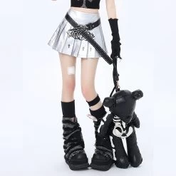 Dark Punk Girl Style High Waist Leather Skirt 15 Dark Punk Girl Style High Waist Leather Skirt -Kawaii Fashion Shop Dark Punk Girl Style High Waist Leather Skirt 10