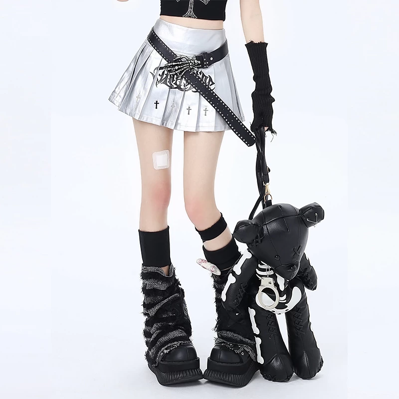 Dark Punk Girl Style High Waist Leather Skirt 9 Dark Punk Girl Style High Waist Leather Skirt - Image 7