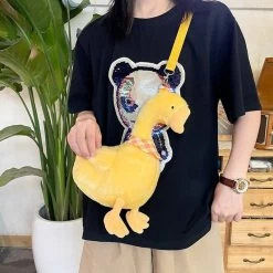 Kawaii Plush Duck Handbags -Kawaii Fashion Shop Duck Design Plush Women s Purses and Handbags Funny Shoulder Bag Designer Small Crossbody Bag Girl 1