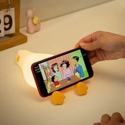 Sleeping Duck Night Light -Kawaii Fashion Shop Duck Led Night Light Cartoon Silicone Rechargeable Lamp Patting Switch Children Nightlight Kid Bedroom Decoration Birthday 2