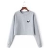 Alien Sweater Crop Top -Kawaii Fashion Shop ET Aliens Printing Hoodies Sweatshirts harajuku Crew neck Sweats Women Clothing Feminina Loose Short Fleece Jumper