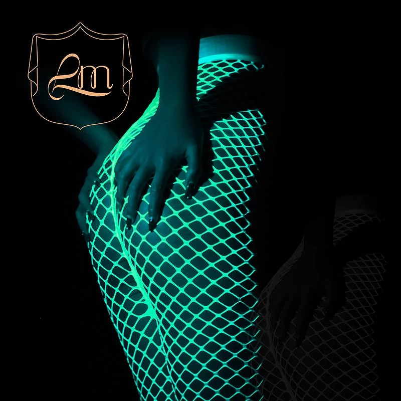 White UV Glowing Aesthetic Fishnet Tights 4 White UV Glowing Aesthetic Fishnet Tights - Image 2