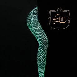 White UV Glowing Aesthetic Fishnet Tights 11 White UV Glowing Aesthetic Fishnet Tights -Kawaii Fashion Shop Fairy Fishing Net Socks Female White Mood Luminous Thin Hollow Out Seductive Sexy Luminous Silk Stockings 3
