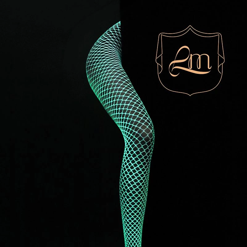 White UV Glowing Aesthetic Fishnet Tights 6 White UV Glowing Aesthetic Fishnet Tights - Image 4