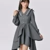 Fall College Style Gray Irregular Dress 1 Fall College Style Gray Irregular Dress -Kawaii Fashion Shop Fall College Style Gray Irregular Dress 12