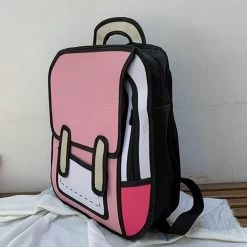 Kawaii 2d Cartoon Canvas Backpack 11 Kawaii 2d Cartoon Canvas Backpack -Kawaii Fashion Shop Fashion Unisex 2D Drawing Backpack Cute Cartoon School Bag Comic Bookbag for Teenager Girls Boys Daypack 3