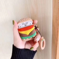 Cute Fries AirPods Case -Kawaii Fashion Shop Food French Fries Hamburg Chicken Nuggets Family Bucket Cookies Case for AirPods 1 2 Box Soft 2
