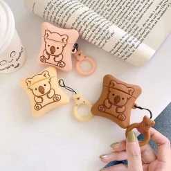 Cute Cartoon Koala Biscuits Bear AirPods Case -Kawaii Fashion Shop For AirPods pro Case Cute Cartoon Koala Biscuits Bear Earphone Case For Apple Airpods 1 2 2