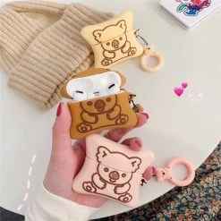 Cute Cartoon Koala Biscuits Bear AirPods Case -Kawaii Fashion Shop For AirPods pro Case Cute Cartoon Koala Biscuits Bear Earphone Case For Apple Airpods 1 2 4