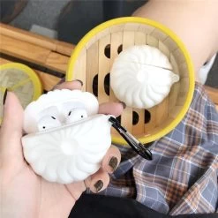 3D Cute Baozi Airpods Case -Kawaii Fashion Shop For Airpods Pro 3D Cute Cartoon Steamed Stuffed Bun Case for Apple Airpods 1 2 3 2