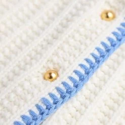 French Short Cardigan Sweaters -Kawaii Fashion Shop French Small Fragrance Short Knitted Cardigan Wearing Lapel Niche Design Sense Simple Fashion Basic Women Long 4