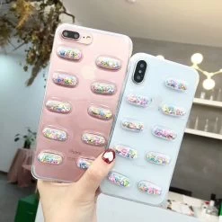Poppin Pills IPhone Case -Kawaii Fashion Shop Funny 3D Chill Pills Cover Case For iPhone 13 12 mini 11 Pro XR XS Max 3