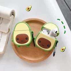 Kawaii 3D Avocado Airpods Case -Kawaii Fashion Shop Funny Cartoon 3D Avocado Earphone Case For Apple Airpods 1 2 3 Pro Cute Silicone Wireless 3